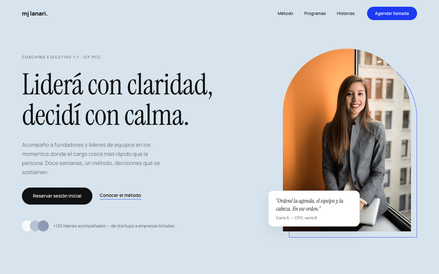 Landing de muestra — Coaching (MJ Lanari)