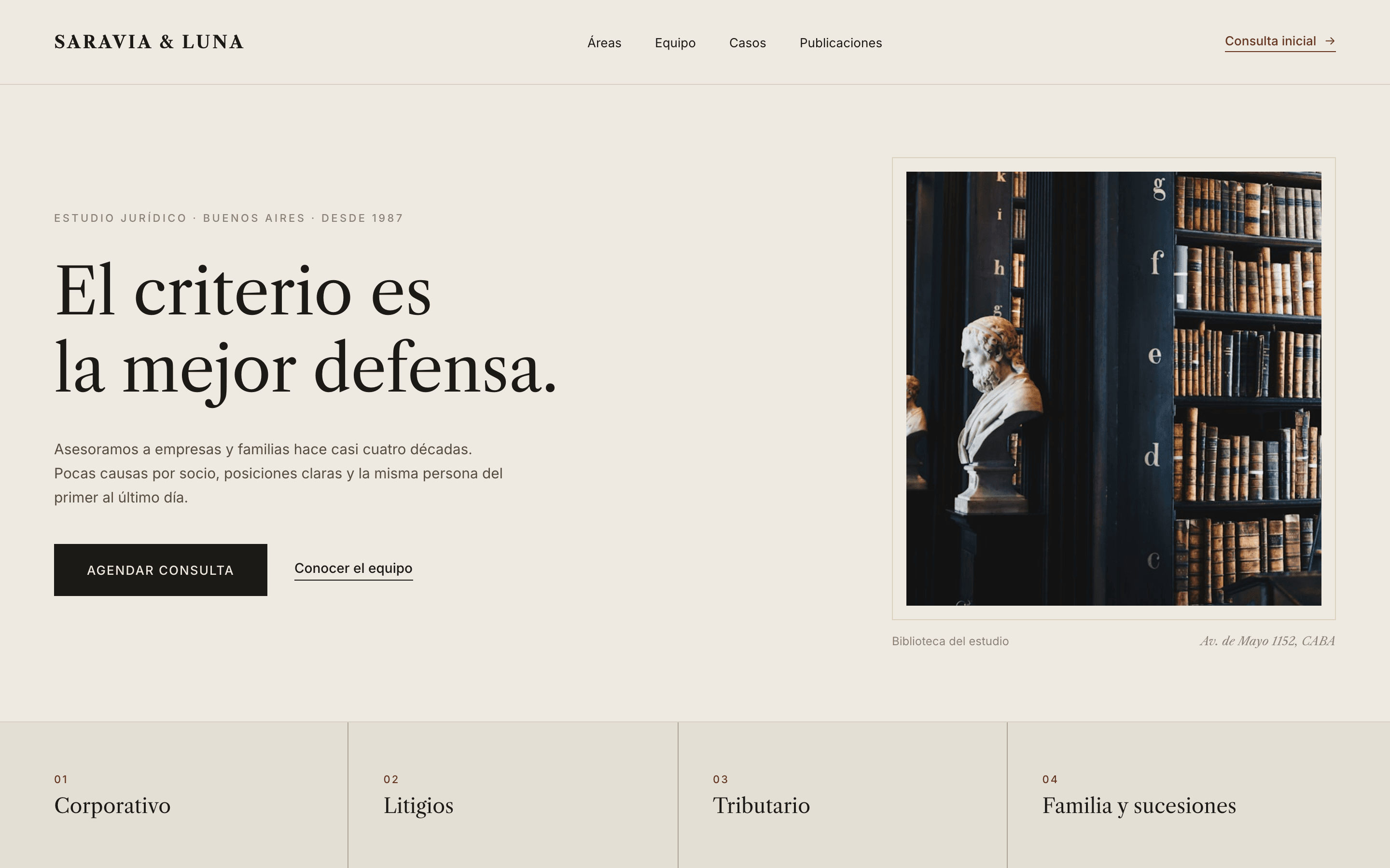Landing de muestra — Estudio jurídico (Saravia & Luna)